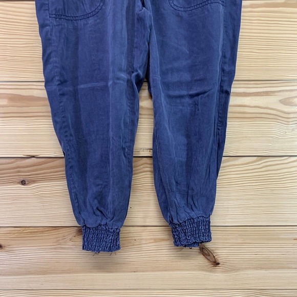 Athleta Pants 4 Elastic Waist Jogger Lyocell Blue Pockets Cropped Capri B134 - Picture 2 of 9